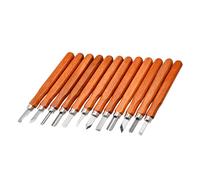 SORTZ 12pcs Fai da Te xilografia Coltello Scultura Strumenti for intagliare Il Legno Lavorazione del Legno Hobby Arti e Mestieri taglierina più Grave scolpire Ceramica Ceramica Argilla (Color : Leath