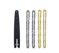 SORTZ 4/6/8 Pollici Set Catena e Piastra Guida Mini Motosega elettrica Potatura elettrica Sega Accessorio Attrezzo da Giardino Sostituzione del Nastro d'oro (Color : A, Size : 6inch Guide 2 Chain)
