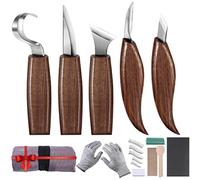 SORTZ Set di Utensili manuali for la Lavorazione del Legno a scalpello 1/3/5/7/10/12pcs Coltello for Intaglio del Legno Coltello for Intaglio del Legno Peeling Fai-da-Te (Size : 12PCS, Color : A)