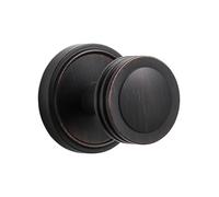 SORWDUERM Confezione da 2 pomelli decorativi per porta in bronzo lucidato a olio, finta maniglia interna su un lato, in lega di zinco