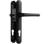 SORWDUERM Set di maniglie per porta in bronzo anticato nero, 92 mm, centro 122 mm, distanza foro per vite, lunghezza piastra posteriore 220 mm, leva di ricambio per porta in legno composito UPVC in