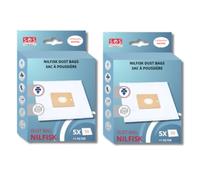 SOS Accessoire Set di 2 confezioni da 5 sacchetti con 1 filtro pre TAGLIO COMPATTO/GO/FORCE per aspirapolvere NILFISK 78602600, 22422400