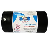 SOS casa Set 40 Sacchi 70x110 Neri X 8 Pezzi Riordino