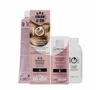 SOS Color & Go Set colorazione 8.0 biondo chiaro - Tinta per i capelli bianchi, 2 tubi da 90 ml