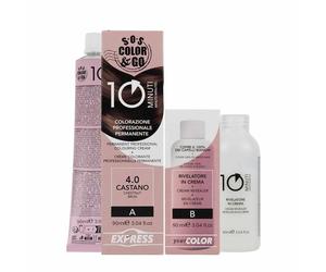 SOS Color & Go Set Colorazione Permanente in 10 Minuti Colore 4.0 Castano