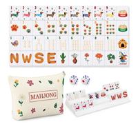 Sosation American Mahjong Set 160 piastrelle con borsa e 4 scaffali | Mini mattonelle americane Mahjong di qualità con borsa portaoggetti e 4 rack bianchi da viaggio mini gioco mahjong americano