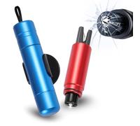 Sosayet 2 in 1 Taglia Cinture di Sicurezza e Rompivetro - 2 Pezzi di Martello di Sicurezza per Auto - Strumento di Emergenza Salvavita per Auto (Rosso+Blu)