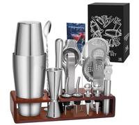 Sosayet 825ml Boston Shaker Cocktail Set Kit Barman con Supporto e Libro da Cocktail - Set Cocktail Professionale in Acciaio Inossidabile per Regalo Uomo