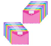 Sosayet Cartellina Portadocumenti A4-20 Pezzi Cartelline Trasparenti A4 - Buste Plastica A4 Impermeabile con Bordi a 11 Fori per Archivio Ufficio (5 Colori)
