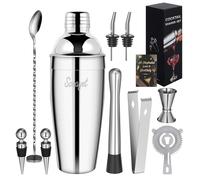 Sosayet Shaker Cocktail Set, 10 Pezzi Kit Barman in Acciaio Inox, Set Cocktail Professionale con Shaker 750 ml, Ideale per Casa, Bar e Feste, Perfetto per Appassionati di Cocktail