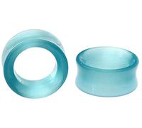 soscene Tappi per le orecchie Hollow aqua cat eye doppia sella, Pietra, Occhio di gatto