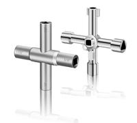 Soserkouer 2 pezzi 4-Modi Chiave di Utility, Chiave Della Scatola Elettrica,Chiave Multifunzione in Metallo per,per Contatore Acqua,Cassetta Gas, Armadio Utenze, Quadro Elettrico, Ascensori