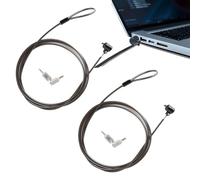 Soserkouer Confezione da 2 lucchetti per computer portatile, con cavo di sicurezza hardware, cavo di bloccaggio lungo 2 m, robusta protezione antifurto per computer portatile/tablet con (per 3 fori di
