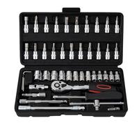 SOSINYA 46 pcs Cr-V Set chiavi a cricchetto,Set chiavi a bussola,Chiave a cricchetto con 72 denti Cricchetto 1/4".Chiave dinamometrica auto cromata e lucidata a specchio,adatto a tutte le riparazioni