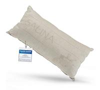 sositex | 1 cuscino da sauna di alta qualità | Design: SAUNIA | Dimensioni: 50 x 25 cm, amaca in lino/cotone, spiaggia o picnic (naturale/bianco)