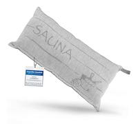 sositex | 1 cuscino da sauna di alta qualità | Design: SAUNIA | Dimensioni: 50 x 25 cm, amaca in lino/cotone, spiaggia o picnic (grigio/bianco)