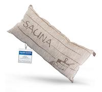 sositex | 1 cuscino da sauna di alta qualità | Design: SAUNIA | Dimensioni: 50 x 25 cm, amaca in lino/cotone, spiaggia o picnic (marrone/bianco)