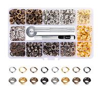 Soskakiist - Kit di 400 occhielli in metallo multicolore, con scatola portaoggetti, per scarpe, vestiti, borse, progetti fai da te (4 colori)