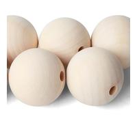 SOSMAR 6 Pezzi Perline Legno Naturale 60 mm, Sfere Rotonde con Foro per Macramè, Gioielli, Bracciali e Decorazioni Artigianali Fai-da-Te