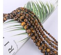 SOSMAR circa 120 perline naturali con occhio di tigre, pietre semipreziose, rotonde, diametro 6 mm, perline di pietra sfuse per bracciali, collane, gioielli fai da te