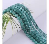 SOSMAR circa 180 perline di acquamarina, pietre semipreziose, rotonde, diametro 4 mm, perline di pietra sfuse per bracciali, collane, gioielli fai da te