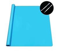 SOSMAR Tappetino in Silicone Antiscivolo e Antiaderente 65x45cm - Resistente al Calore, Riutilizzabile, Lavabile in Lavastoviglie per Cucina, Tavolo, Artigianato (Blu, 1mm)