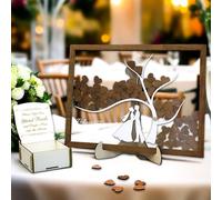 SosnSusn Albero della Famiglia Personalizzato Libro degli Ospiti Alternativo Il Matrimonio Albero della Vita in Legno Libro degli Ospiti Decorativo Libro di Matrimonio Rustico Idee per Il Matrimonio