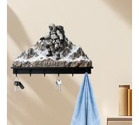 SosnSusn Gancio da parete personalizzato a tema alpinismo, stampa 2D con nome acrilico. Per amanti dell’outdoor, soggiorno, ufficio, corridoio