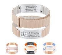 SosnSusn Personalizzata Medico Mettere in Guardia Braccialetto, Braccialetti di Allerta Medica per Uomini e Donne,Silicone Emergenza Medico Uomini Braccialetti Cinturino Regolabile (Color3)