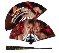 SosnSusn Personalizzato Foto Ventaglio Pieghevole con Ventola in Ceramica, Ventaglio Pieghevole su Ordinazione con la Vostra Logo/Testo, Decorativi per Matrimoni, Feste, Compleanni, Decorazioni