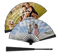 SosnSusn Personalizzato Foto Ventaglio Pieghevole con Ventola in Ceramica, Ventaglio Pieghevole su Ordinazione con la Vostra Logo/Testo, Decorativi per Matrimoni, Feste, Compleanni, Decorazioni