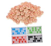 Sosoport 1 Set Bingo Board Game Tombola Di Grandi Dimensioni Ragazzo Gioco Famiglia Carte Bingo Russe Fornitura Di Giochi Giocattolo Di Scacchi Del Bingo Russo Di Legno Rosso