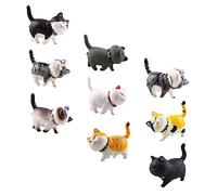 Sosoport 1 Set Mini Cat Giocattolo Di Personaggi Di Gatto Decorazione Squisito Di Gatto Adorabile Di Gatto Giocattolo A Forma Di Gatto Pvc 9 Pezzi