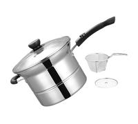 Sosoport 1 Set Pentola Acciaio Inossidabile Multifunzionale con per Frittura e Scolapasta per Pasta Verdure e Altri Piatti Resistente