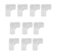 Sosoport 10 Pezzi Connettore Angolare in Plastica Bianco per Mobili, Connettore Multiplo Stabile a 3 per Pali di Armadio e Guardaroba, Diametro Interno 24,5 Mm