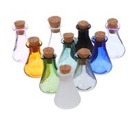 Sosoport 10 Pezzi Mini Bottiglie in Vetro con Tappo Sughero Barattoli Decorativi Trasparenti per Incantesimi e Messaggi Contenitori Piccoli per Artigianato e Decorazioni Natalizie