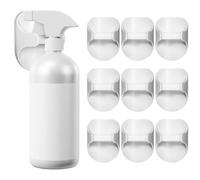 Sosoport 10 Pezzi Supporto Adesivo per Bottiglie Spray, ABS Bianco | Montaggio senza Fori, Rimozione senza Residui, per Bagno e Rimessa, Confezione