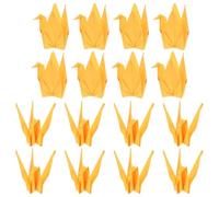 Sosoport 100 Pezzi Gru Origami Piegate a Mano in Carta Gialla 10x10 Cm Decorazioni Origami per Matrimoni, Compleanni e Centrotavola Fai da Te, Accessori Fotografici e Decorazioni