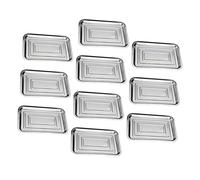 Sosoport 10pezzi Piatto in Acciaio Resistente Rettangolare Profondo per Cottura al Vapore Grigliare Pesce Servire Cibo per Uso Domestico e Commerciale