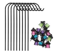 Sosoport 12 Mini Lampioni Luminescenti da Giardino con Gancio da Pastore, Lanterne da Esterno in Resina per Micro Paesaggi e Decorazioni Casa delle Bambole