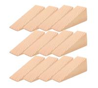 Sosoport 12 Pezzi Cuneo Fermaporta in Legno a Forma Triangolare, Leggero e Antiscivolo, Blocca Porte in Legno per Casa e Ufficio Struttura Triangolare Naturale ed Elegante