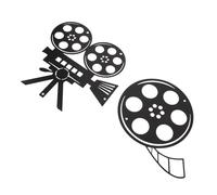 Sosoport 2 Pezzi Decorazioni da Parete Cinema Vintage in Metallo Pendenti Forma di Bobina Film per Sala Teatro e Casa Decorazione Murale Retrò Resistente per Spazi Living e Camera