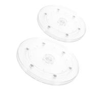 Sosoport 2 pezzi Giradischi Plastica Trasparente Piatto Girevole Rotante per Casa Display Multiuso Base Piccola Robusta e Facile da Pulire