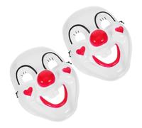 Sosoport 2 Pezzi Maschere Clown Divertenti per Halloween e Feste Maschera Cosplay Plastica PVC per Adulti e Accessorio Party