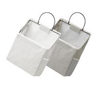 Sosoport 2 pezzi Organizer da Parete in Sacchetti Portaoggetti Pieghevoli con Tasche Laterali e Apertura Borse da Appendere per Camera Soggiorno e Dormitorio Grigio e Bianco