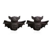 Sosoport 2 Pezzi Ornamento Pipistrello in Terracotta Viola per Decorazione Casa e Accessorio Fotografico, Scultura Creativa e Unica per Casa e Sala da tè