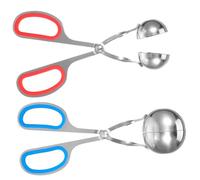 Sosoport 2 pezzi Pinze per Polpette in Acciaio Resistente con Manici Antiscivolo Mestolo per Polpette Antiaderente per Cucina Professionale e Casalinga Strumento Manuale Sushi e Palline di