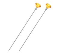 Sosoport 2 Pezzi Plant Stakes with Crystal Topper Metal Flower Vase STEM Fillers for Indoor Outdoor Garden Décor Stable Ground Insert Supports for Orchids And Fairy Gardens