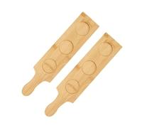 Sosoport 2 Pezzi Portabicchieri in Bambù per Bicchieri da Birra Speciale Vassoio in Legno di Bamboo con Supporto per Degustazione e Organizzazione in Cucina