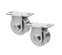 Sosoport 2 pezzi Puleggia da Parete in Acciaio Inossidabile con Cuscinetti Interni Pulegge per Cavo Scorrevole e Resistente per Sistemi Carrucola e Porte Scorrevoli